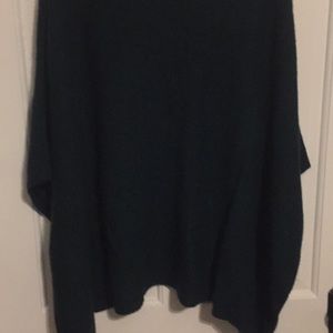 Cashmere dark green poncho top